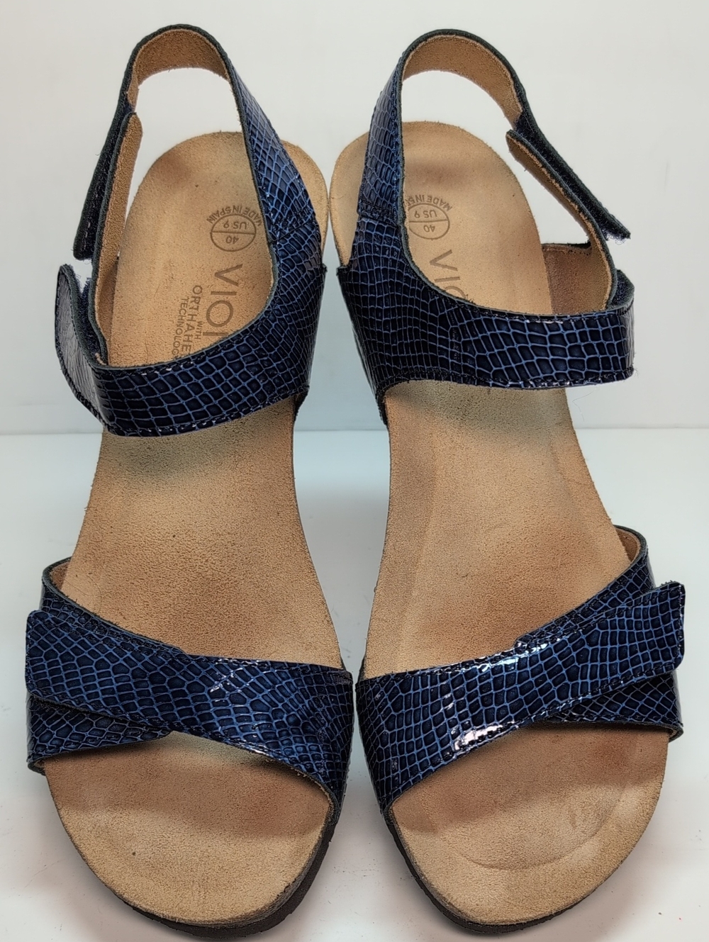 Vionic Natasia wedge strappy blue sandals womans size 9 EU 40 - Picture 7 of 16